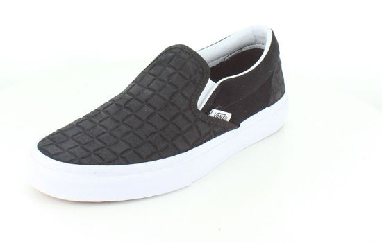 Picture of Vans Mens Suede Checkers Slip-On Black Sneaker - 8.5 - Size: 10 Women/8.5 Men