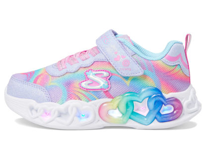 Picture of Skechers Kids Girls Infinite Heart Lights Sneaker, Lavender/Multi, 3 Little Kid - Size: 3 Little Kid