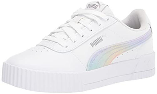 Picture of PUMA Carina Leather Prismatic Sneaker White Silver, 1.5 US Unisex Little Kid - Size: 1.5 Little Kid