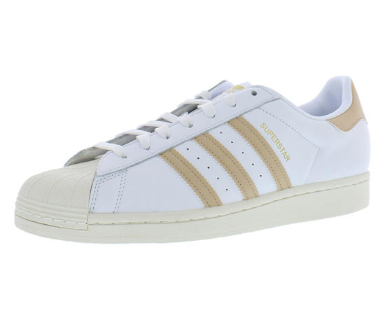 Picture of adidas Superstar Womens Shoes Size 8, Color: White/Brown-White - Size: 8