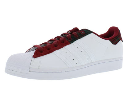 Picture of adidas Superstar Mens Shoes Size 11.5, Color: Collegiate Burgundy/Cloud White/Gold Metallic - Size: 11.5