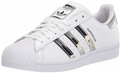 Picture of adidas Originals Women's Superstar Sneaker, White/Silver Metallic/Core Black, 10.5 M US - Size: 10.5