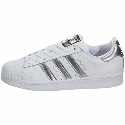 Picture of adidas Originals mens Super Star Sneaker, White/Silver Metallic/Core Black, 10.5 US - Size: 10.5