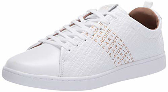 Picture of Lacoste Men's Carnaby Sneaker, White/Gold, 10 Medium US - Size: 10