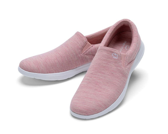 Picture of Merinos Women's Slip On Fashion Sneaker, Slide On Casual Shoe, Made with Australian Wool, Lightweight and Durable Tennis Shoes Red Size 6 - Size: 6 Wide