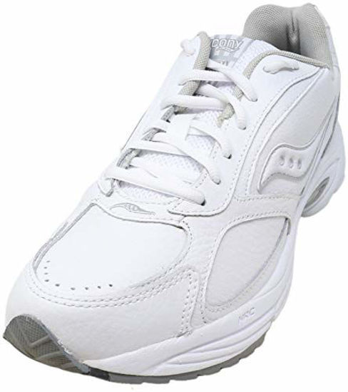 Picture of Saucony womens Grid Omni Walker Walking Shoe, White/Silver, 8 Wide US - Size: 8 Wide