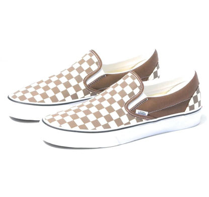 Picture of Vans | Classic Checkerboard Slip-On Sneakers (Rain Drum/True White - 7.5 Women/6 Men) - Size: 7.5 Women/6 Men