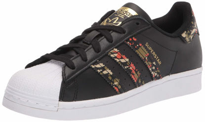 Picture of adidas Originals Men's Superstar Sneaker, Black/Black/Fox Orange, 8.5 - Size: 8.5