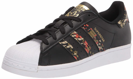 Picture of adidas Originals Men's Superstar Sneaker, Black/Black/Fox Orange, 8 - Size: 8