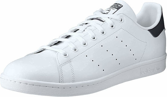 Picture of adidas mens Stan Smith Sneaker, Core White/Core White/Dark Blue, 7.5 US - Size: 7.5