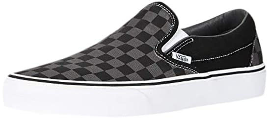 Picture of Vans | Classic Slip-On Sneakers (Black/Pewter Check - 12 Women/10.5 Men) - Size: 12 Women/10.5 Men