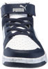 Picture of PUMA Rebound Layup Mid Hook and Loop Sneaker, White-Flat Light Gray-Club Navy, 1.5 US Unisex Little Kid - Size: 1.5 Little Kid