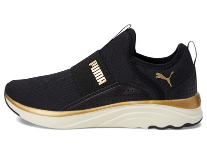 Picture of PUMA Softride Sophia Slip-On Puma Black/Puma Gold/Warm White 8 B (M) - Size: 8