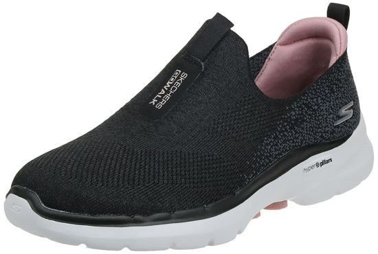 Picture of Skechers womens Go Walk 6 - Glimmering Sneaker, Black/Pink, 8 US - Size: 8