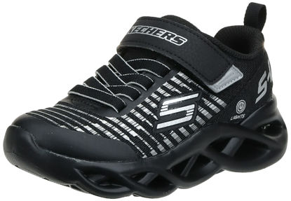 Picture of Skechers Kids Boy's Twisty Brights-Novlo Sneaker, Black/Silver, 1 Little Kid - Size: 1 Little Kid