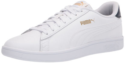 Picture of PUMA Men's Smash 2 Sneaker, L White-White-Peacoat-Team Gold, 13 - Size: 13