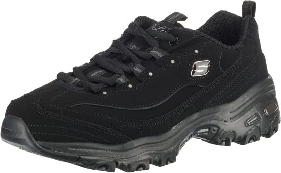 Picture of Skechers Women's D'Lites-Play on Fashion Sneaker, Black/Black, 7.5 Wide - Size: 7.5 Wide