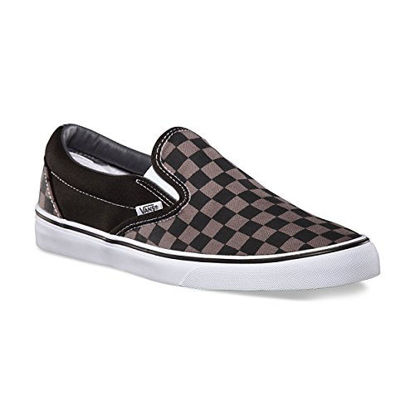 Picture of Vans Classic Slip On White Womens Trainers (14.5 B(M) US Women / 13 D(M) US Men, Black/Pewter Checkerboard) - Size: 14.5 Women/13 Men