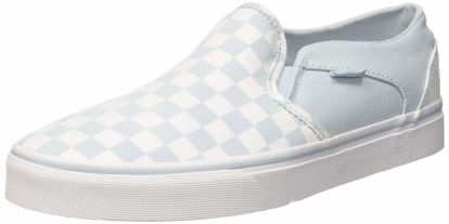 Picture of Vans Girls Slip On Trainers, Pink Checkerboard Baby Blue White Roi, 4.5 Big Kid - Size: 4.5 Big Kid