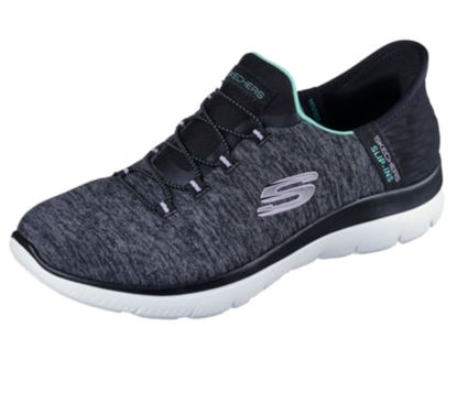 Picture of Skechers Sport Women's Women's Hands Free Slip-INS Summits-Dazzling Haze Sneaker, BKTQ=Black/Turquiose, 11 - Size: 11