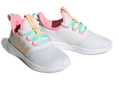 Picture of adidas Girl's Cloudfoam Pure 2.0 (Little Kid/Big Kid) Core White/Acid Orange/Beam Pink 4 Big Kid M - Size: 4 Big Kid