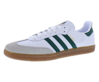 Picture of adidas Samba Team Mens Shoes Size 10.5, Color: White/Green-White - Size: 10.5