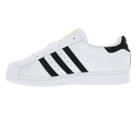 Picture of adidas Originals Mens Superstar Chenille Low Top Sneaker Shoe, White/Core Black/Gold, 9 - Size: 9