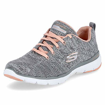 Picture of Skechers Women's Low-Top, Grey (Gray Knit Mesh/Coral Trim Gycl), 6 us - Size: 6