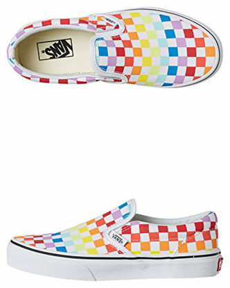 Picture of Vans Kids VN0A32QIU09 - Zapatillas de Patinaje clásicas para niños, (Checkerboard) Rainbow/True White, 13 MX Niño Grande - Size: 7 Big Kid