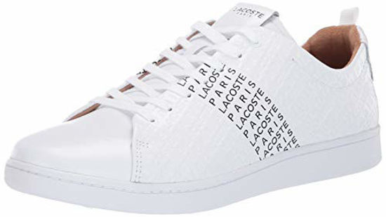 Picture of Lacoste Men's Carnaby Sneaker, White/Black Pattern Stripe, 10.5 Medium US - Size: 10.5 Medium US