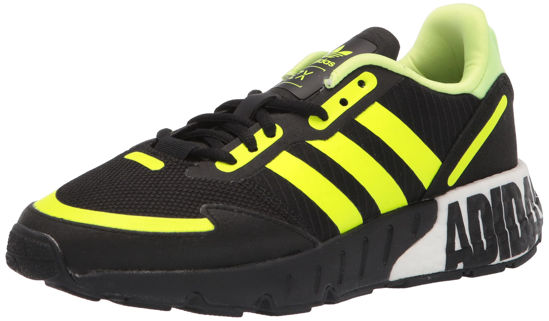 Picture of adidas Originals Men's ZX 1K Boost, Black/Solar Yellow/Matte Silver, 9.5 - Size: 9.5