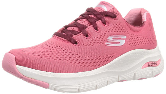 Picture of Skechers Women's Sneaker, Rose Mesh Burgundy Trim, 6.5 - Size: 6.5