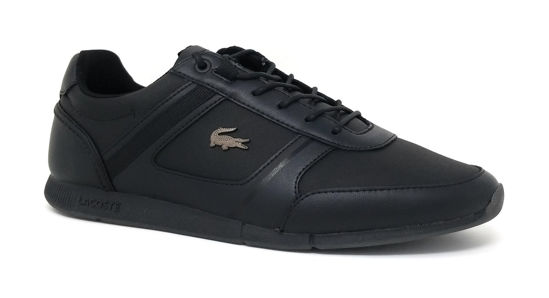 Picture of Lacoste Men's MENERVA Sneaker, Black Leather, 7.5 Medium US - Size: 7.5