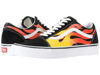 Picture of Vans Men's Old Skool Sneaker, (Flame) Black/Black/True White, Size 7 - Size: 8.5 Women/7 Men