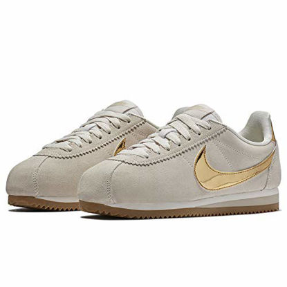 Picture of Nike Women's WMNS Classic Cortez SE, Phantom/Metallic Gold-String, 8 M US - Size: 8