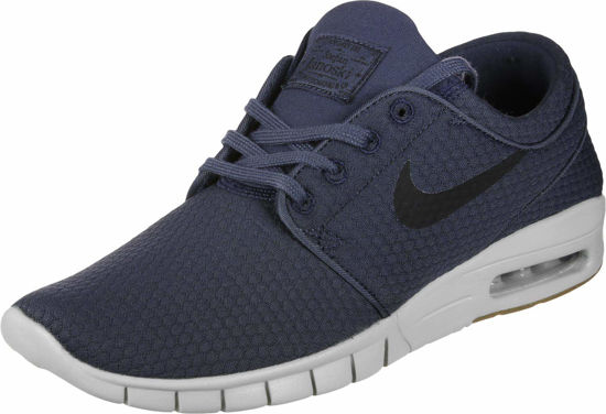 Picture of NIKE Stefan Janoski Max Mens Fashion-Sneakers 631303-402_7 - Thunder Blue/Black-Gum Med Brown - Size: 7