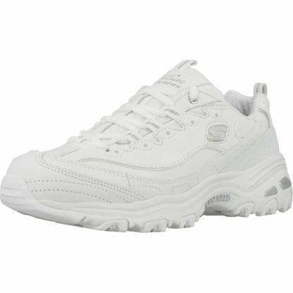 Picture of Skechers Women's Memory Foam D'Lites Sneaker -Fresh Start - White/Silver - Size: 9