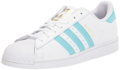 Picture of adidas Originals Men's Superstar Sneaker, Pulse Aqua/White/Gold Metallic, 7 - Size: 7