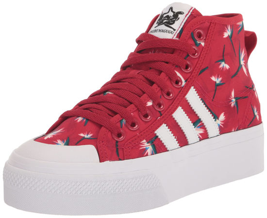 Picture of adidas Originals Womens Nizza Platform Mid Power Red/White/Black 9, 9 - Size: 9