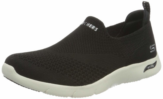 Picture of Skechers Women's Sneaker, Black Knit W White Trim, 6 - Size: 6