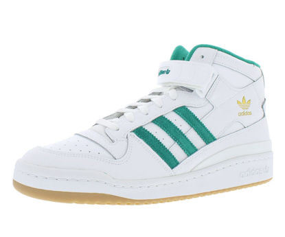 Picture of adidas Originals Forum Mid Mens Shoes Size 10.5, Color: Footwear White/Gold Metallic/Gum - Size: 10.5