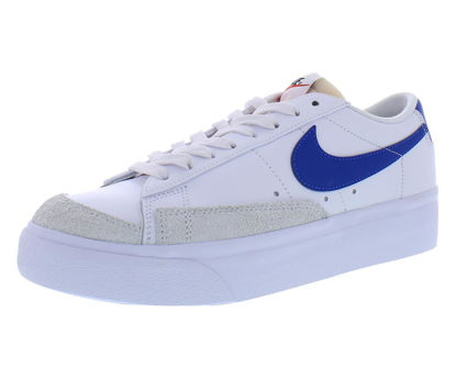 Picture of Nike Blazer Low Platform Womens Shoes Size 7.5, Color: White/Game Royal/Summit White - Size: 7.5