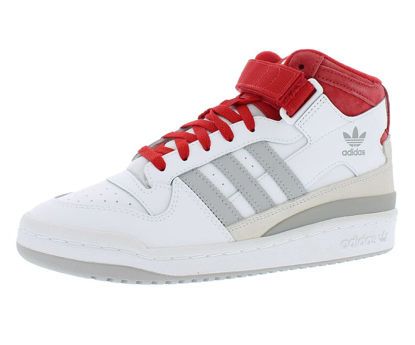 Picture of adidas Originals Forum Mid Mens Shoes Size 7.5, Color: Footwear White/Scarlet/Grey Two - Size: 7.5