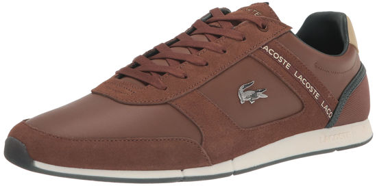 Picture of Lacoste Men's Menerva Sport Sneaker, Dark Brown/Khaki, 11 - Size: 11