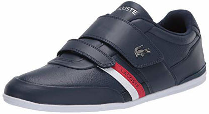 Picture of Lacoste Men's Misano Strap 120 1 U CMA Sneaker, Navy/Red, 10.5 Medium US - Size: 10.5