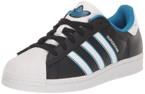 Picture of adidas Originals Men's Superstar Sneaker, Black/White/Bright Blue, 10 - Size: 10