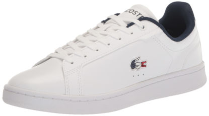 Picture of Lacoste Mens Carnaby Sneaker, White/Navy/Red, 9 - Size: 9