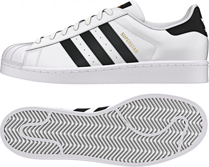 Picture of adidas Originals mens Super Star Sneaker, White/Black/White, 9.5 US - Size: 9.5