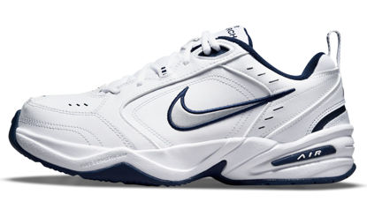 Picture of Nike Men's NIKE AIR MONARCH IV (4E) RUNNING SHOES -8; White / Metallic Silver-Midnight Navy - Size: 8 X-Wide