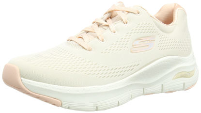 Picture of Skechers Women's Sneaker, Natural Knit Mesh Coral Trim, 8 - Size: 8